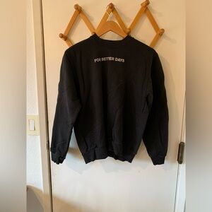 99% Organic Cotton Black Size S crewneck sweatshirt, embroidered - For Days